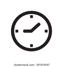 Clock   icon,  isolated. Flat  design.