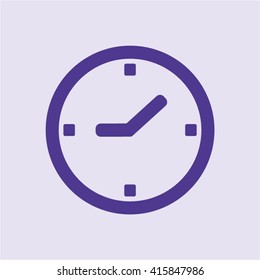 Clock  icon,  isolated. Flat  design.