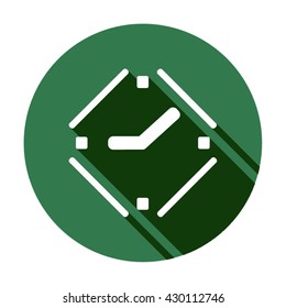 Clock  icon,  isolated. Flat  design.