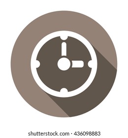 Clock   icon,  isolated. Flat  design.