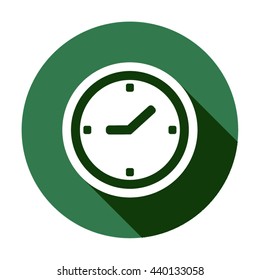 Clock   icon,  isolated. Flat  design.