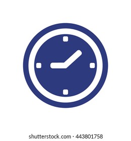 Clock  icon,  isolated. Flat  design.