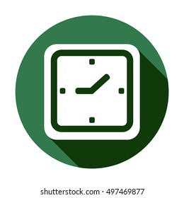 Clock   icon,  isolated. Flat  design.