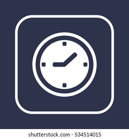 Clock   icon,  isolated. Flat  design.