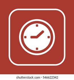 Clock   icon,  isolated. Flat  design.