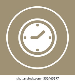 Clock   icon,  isolated. Flat  design.