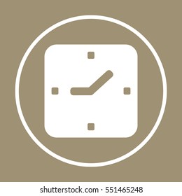 Clock   icon,  isolated. Flat  design.