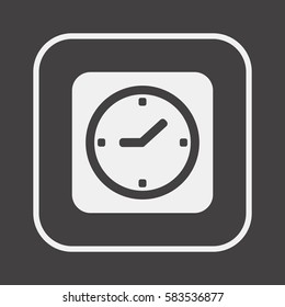 Clock   icon,  isolated. Flat  design.