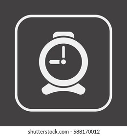 Clock  icon,  isolated. Flat  design.