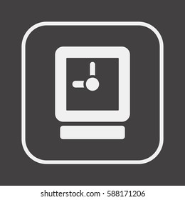 Clock  icon,  isolated. Flat  design.