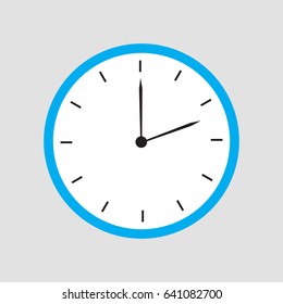 Clock icon. Isolated. Flat design. Vector illustration.