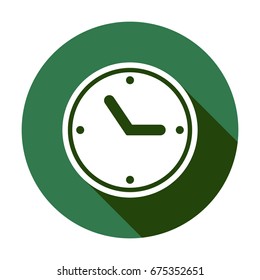 Clock   icon,  isolated. Flat  design.