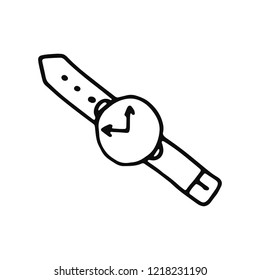 clock icon. isolated object sketch black on white background.