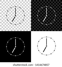 Clock icon isolated on black, white and transparent background. Time symbol. Vector Illustration