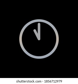 Clock icon isolated on black background. Time symbol modern, simple, vector, icon for website design, mobile app, ui. Vector Illustration