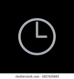 Clock icon isolated on black background. Time symbol modern, simple, vector, icon for website design, mobile app, ui. Vector Illustration