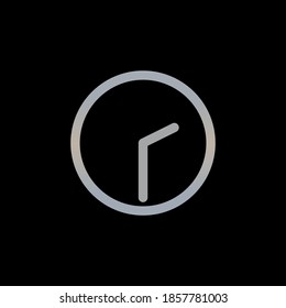 Icono de reloj aislado en el fondo negro. Símbolo de tiempo moderno, simple, vector, icono para el diseño de sitios web, aplicación móvil, ui. Ilustración vectorial