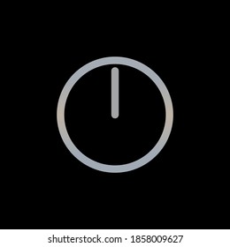 Clock icon isolated on black background. Time symbol modern, simple, vector, icon for website design, mobile app, ui. Vector Illustration
