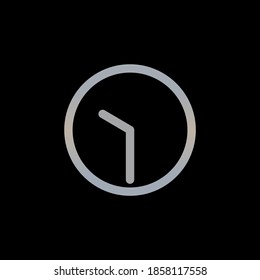 Clock icon isolated on black background. Time symbol modern, simple, vector, icon for website design, mobile app, ui. Vector Illustration