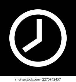 clock icon isolated on black background, vector illustration