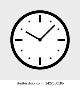 clock icon isolated on grey background; vector illustration