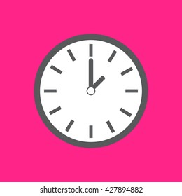 Clock Icon Isolated on Pink Background