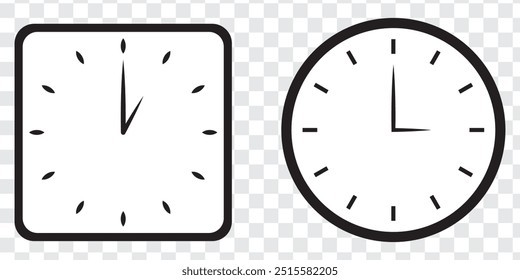 Icono del reloj aislado en fondo transparente. EPS 10.