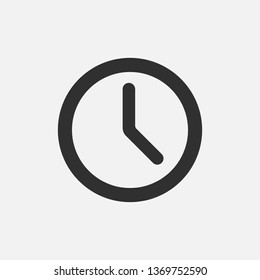 Clock icon isolated on white background. Vector illustration.