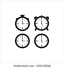 Clock icon isolated on white background. Clock icon in trendy design style. 