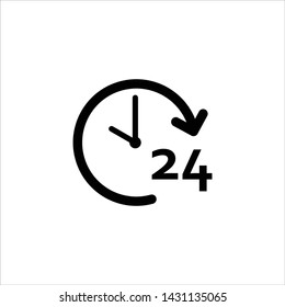 Clock icon isolated on white background. Clock icon in trendy design style. 