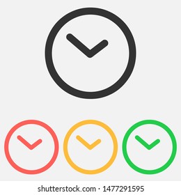 Clock icon isolated on white background. Vector illustration. Eps 10.