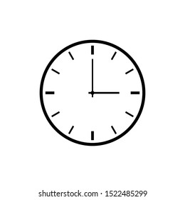 Clock icon isolated on white background. Clock icon simple sign. Clock icon isolated. Flat design. Vector Illustration