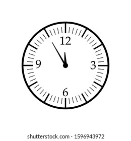 Clock icon isolated on white background. Time symbol. Merry Christmas and Happy New Year. Vector Illustration