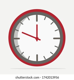 Clock icon isolated on white background. Vector illustration. Eps 10.