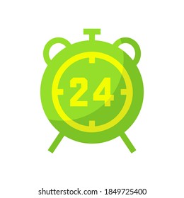 Icono de reloj aislado en fondo blanco. Estilo de icono plano