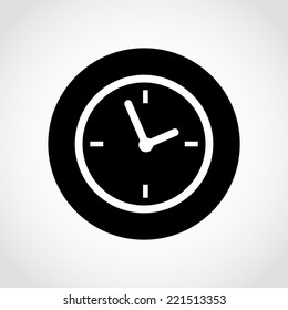 Clock Icon Isolated on White Background