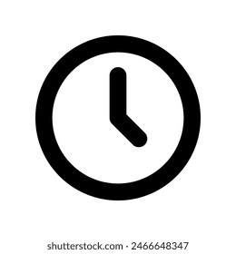 Clock icon isolated on white background.