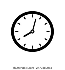 clock icon isolated on white - vector icon