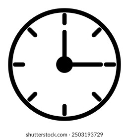 Icono del reloj aislado en el fondo blanco. Ilustración vectorial.