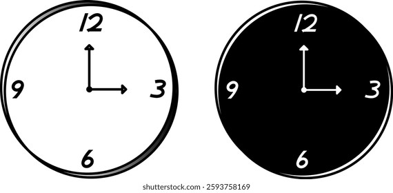 Clock icon isolated on white background. Time symbol. Vector illustration.