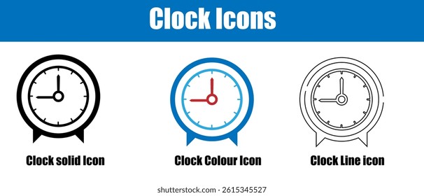 Clock Icon Isolated on White Background.