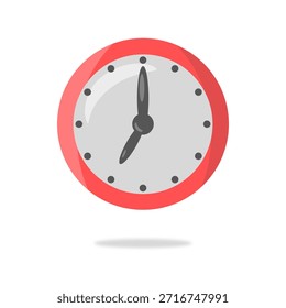 Icono del reloj aislado en el fondo blanco, símbolo de tiempo plano simple para el horario, la fecha límite, el recordatorio, la alarma, la productividad y los conceptos de gestión del tiempo.