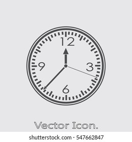 Clock icon isolated sign symbol and flat style for app, web and digital design. Vector illustration.