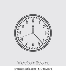 Clock icon isolated sign symbol and flat style for app, web and digital design. Vector illustration.