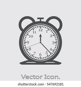 Clock icon isolated sign symbol and flat style for app, web and digital design. Vector illustration.