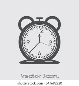 Clock icon isolated sign symbol and flat style for app, web and digital design. Vector illustration.