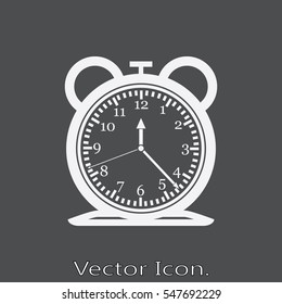 Clock icon isolated sign symbol and flat style for app, web and digital design. Vector illustration.