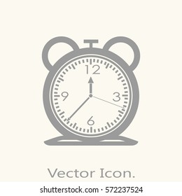 Clock icon isolated sign symbol and flat style for app, web and digital design. Vector illustration.