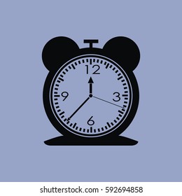 Clock icon isolated sign symbol and flat style for app, web and digital design. Vector illustration.
