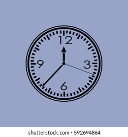 Clock icon isolated sign symbol and flat style for app, web and digital design. Vector illustration.